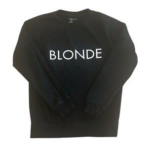 Brunette the Label Black “BLONDE” Sweatshirt Women’s S/M Cozy Casual Pullover